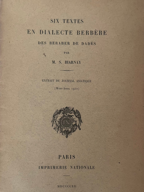 Six textes en dialecte Berbère des Beraber de Dadès